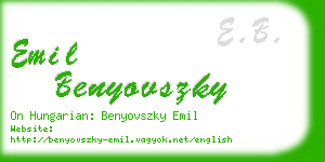 emil benyovszky business card